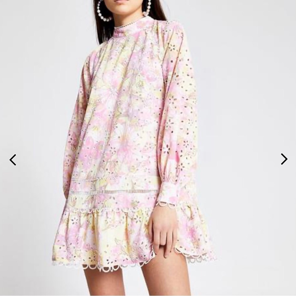 River Island high neck bride tie dress